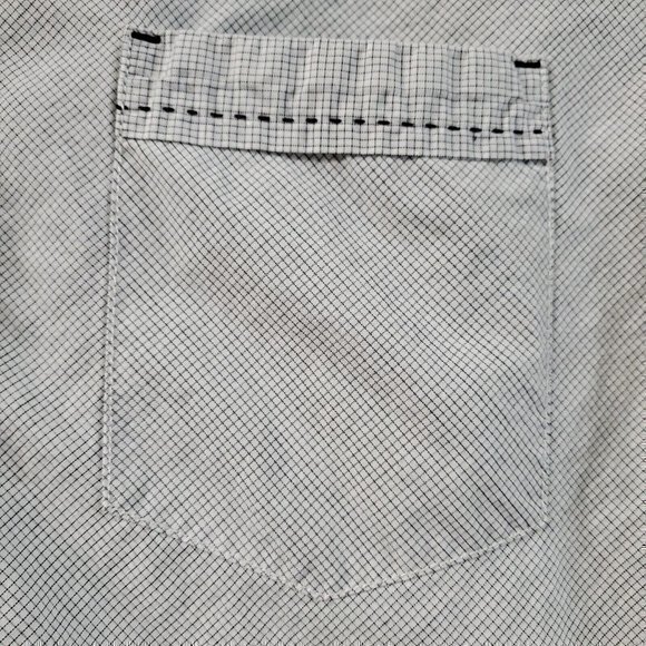 J. CAMPBELL LOS ANGELES MEN'S BUTTON SHIRT‎ WHITE BLUE LARGE USED COTTON - Picture 5 of 5